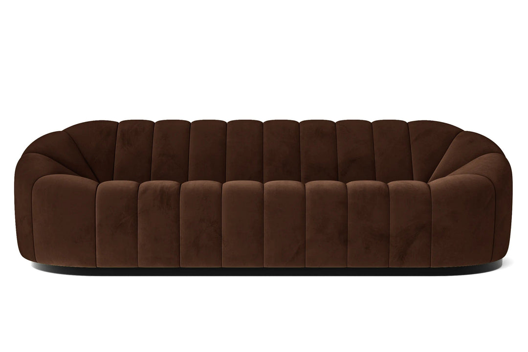 LIVELUSSO Sofa Columbia 4 Seater Sofa Coffee Brown Velvet