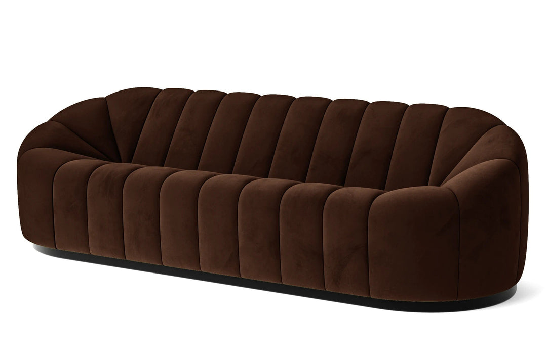 LIVELUSSO Sofa Columbia 4 Seater Sofa Coffee Brown Velvet