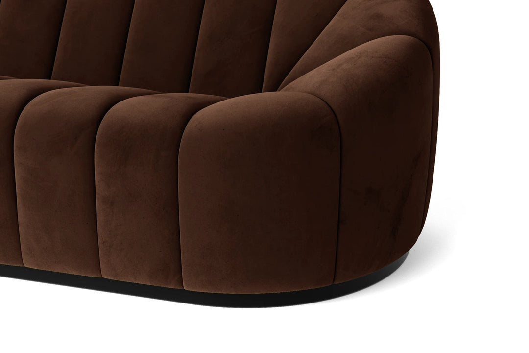 LIVELUSSO Sofa Columbia 4 Seater Sofa Coffee Brown Velvet