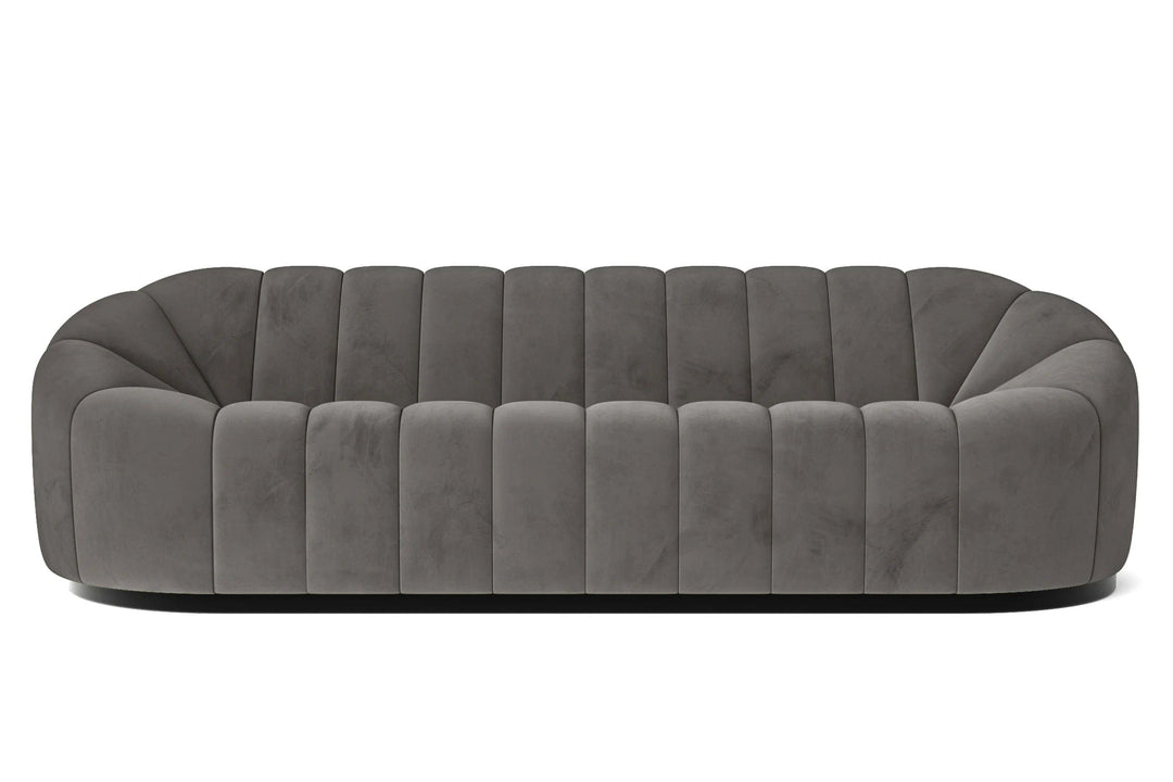 LIVELUSSO Sofa Columbia 4 Seater Sofa Grey Velvet