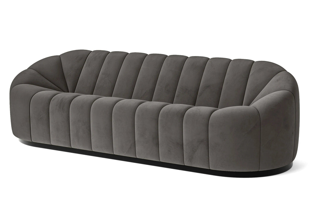 LIVELUSSO Sofa Columbia 4 Seater Sofa Grey Velvet