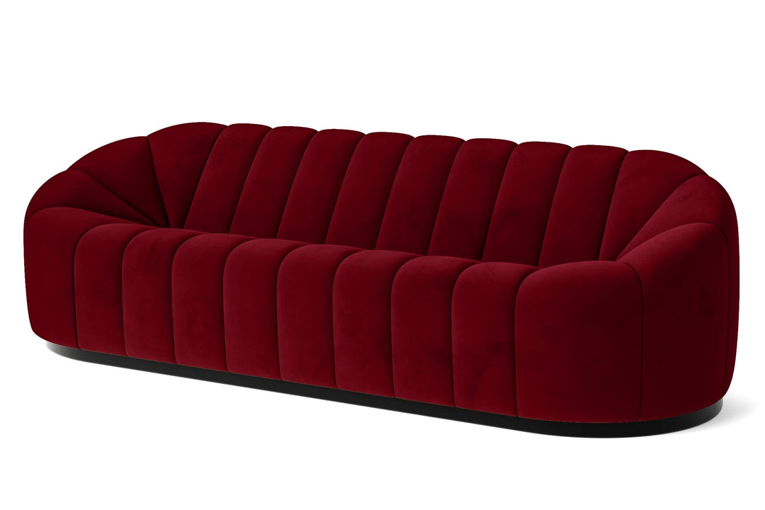 LIVELUSSO Sofa Columbia 4 Seater Sofa Red Velvet