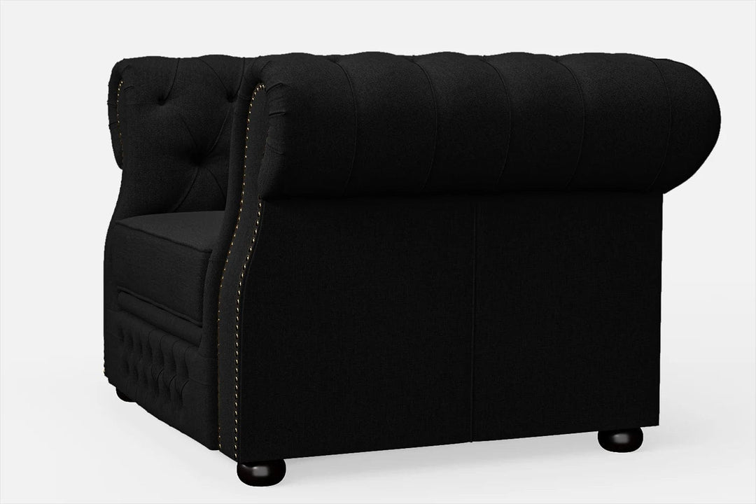 LIVELUSSO Armchair Cuneo Armchair Black Linen Fabric