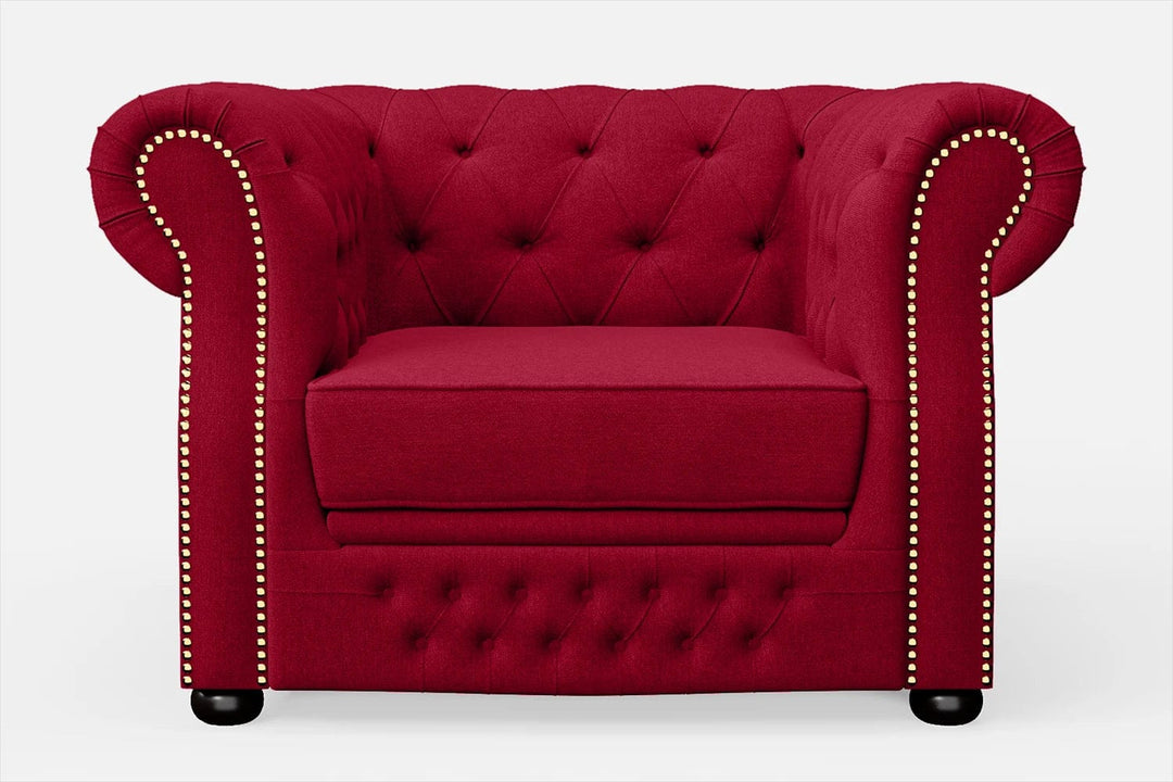 LIVELUSSO Armchair Cuneo Armchair Red Linen Fabric