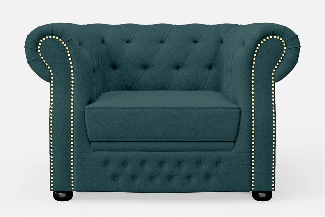 LIVELUSSO Armchair Cuneo Armchair Teal Linen Fabric