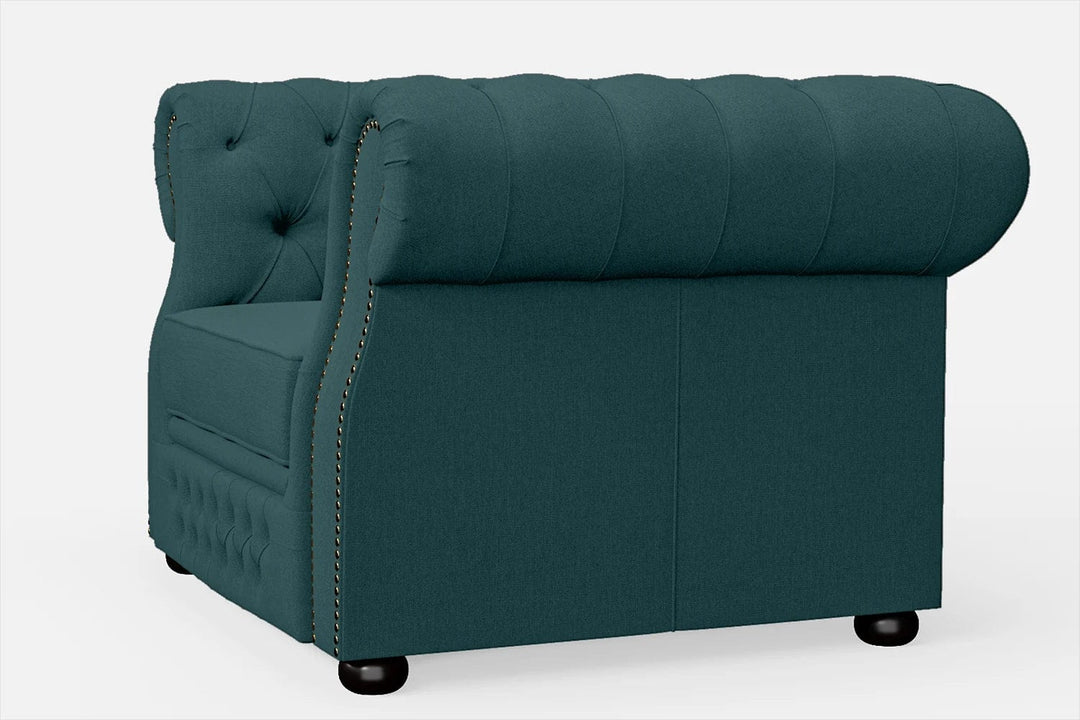 LIVELUSSO Armchair Cuneo Armchair Teal Linen Fabric