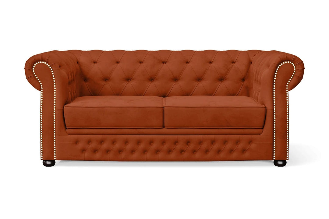 LIVELUSSO Sofa Cuneo 2 Seater Sofa Orange Velvet