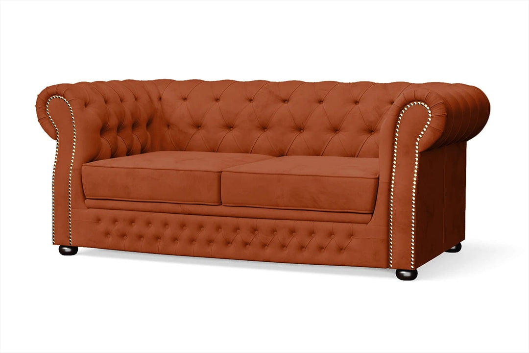 LIVELUSSO Sofa Cuneo 2 Seater Sofa Orange Velvet