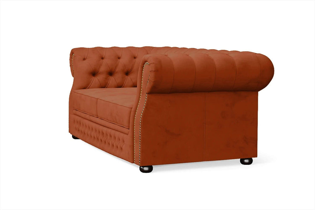 LIVELUSSO Sofa Cuneo 2 Seater Sofa Orange Velvet