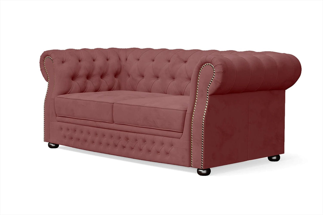 LIVELUSSO Sofa Cuneo 2 Seater Sofa Pink Velvet