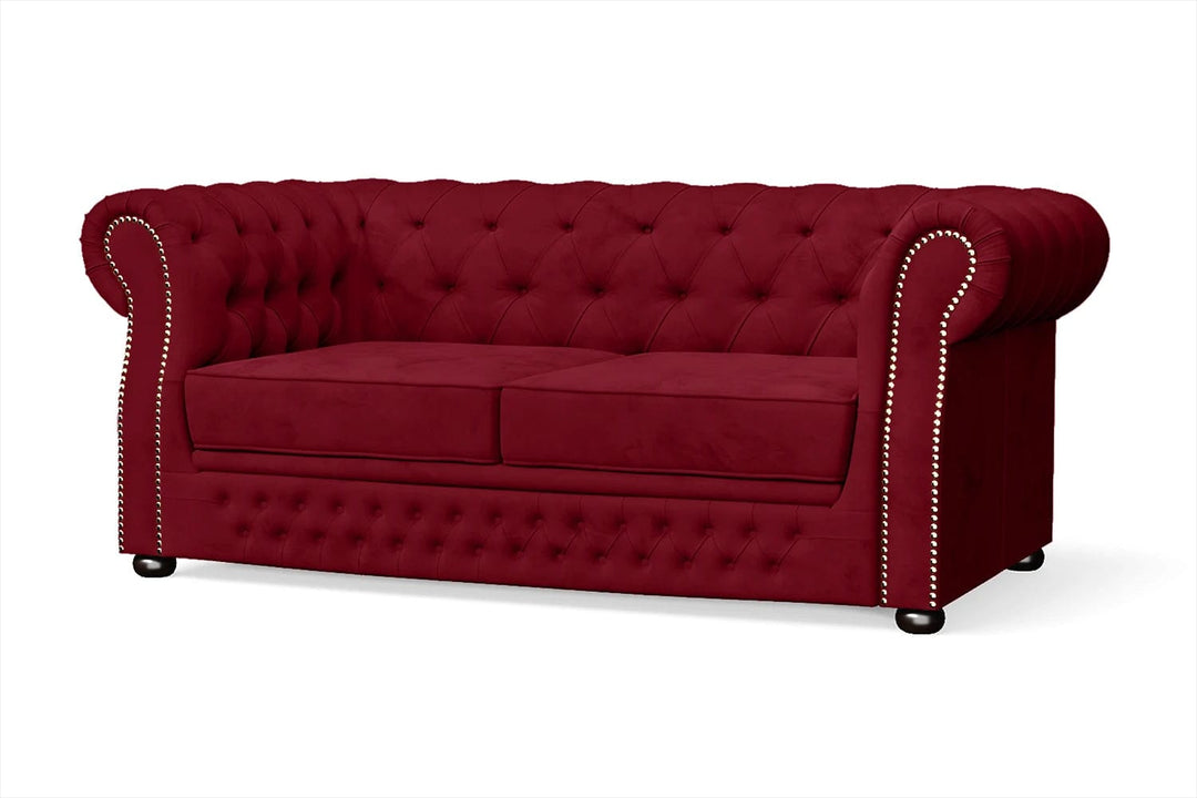 LIVELUSSO Sofa Cuneo 2 Seater Sofa Red Velvet