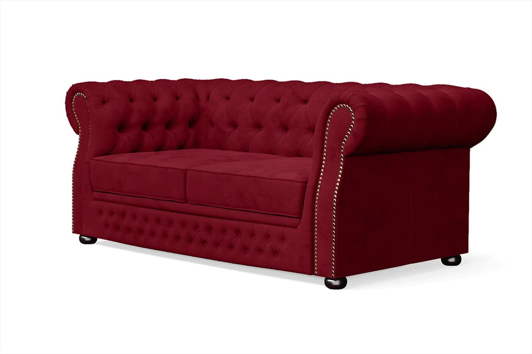 LIVELUSSO Sofa Cuneo 2 Seater Sofa Red Velvet