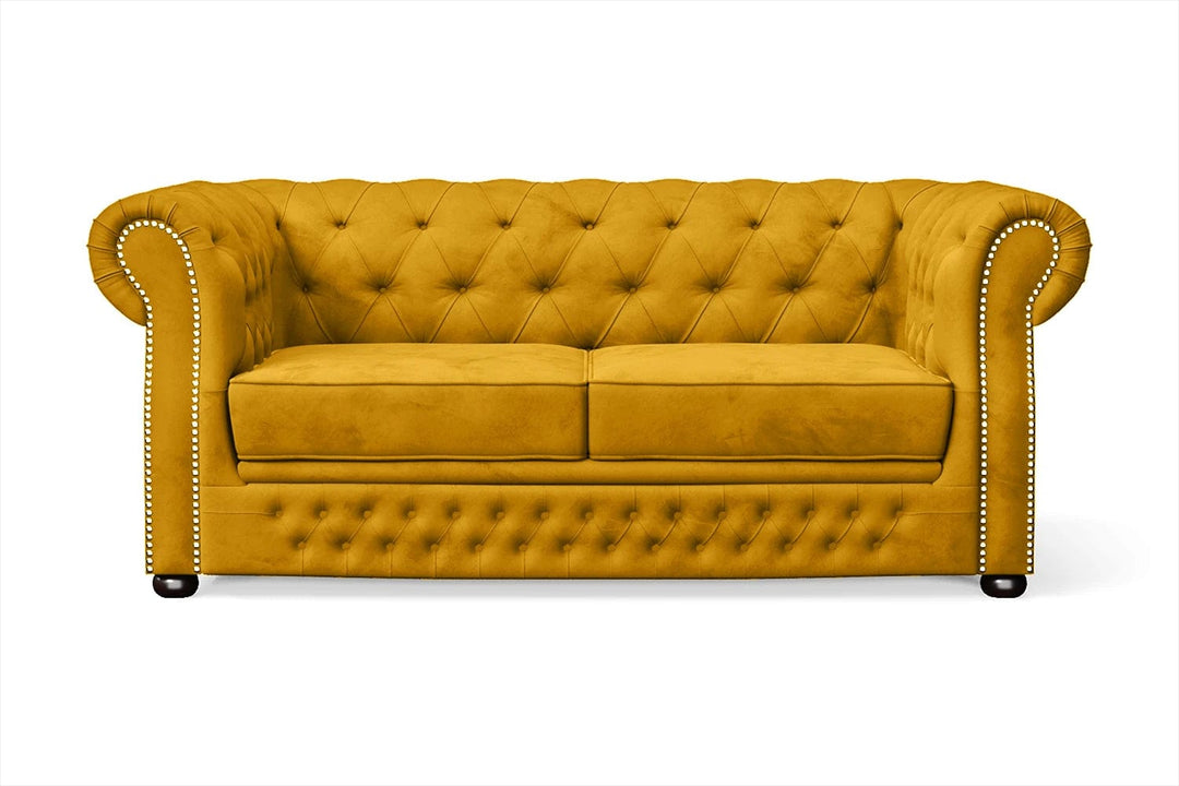 LIVELUSSO Sofa Cuneo 2 Seater Sofa Yellow Velvet