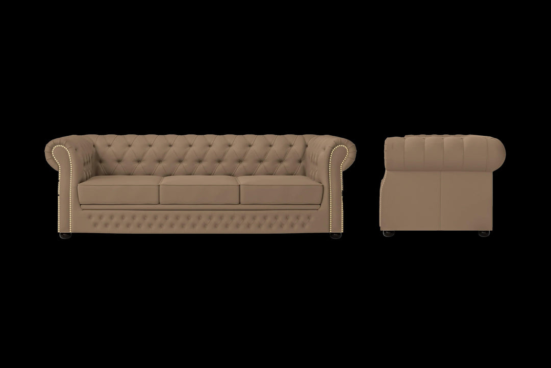 LIVELUSSO Sofa Cuneo 3 Seater Sofa Stone Leather