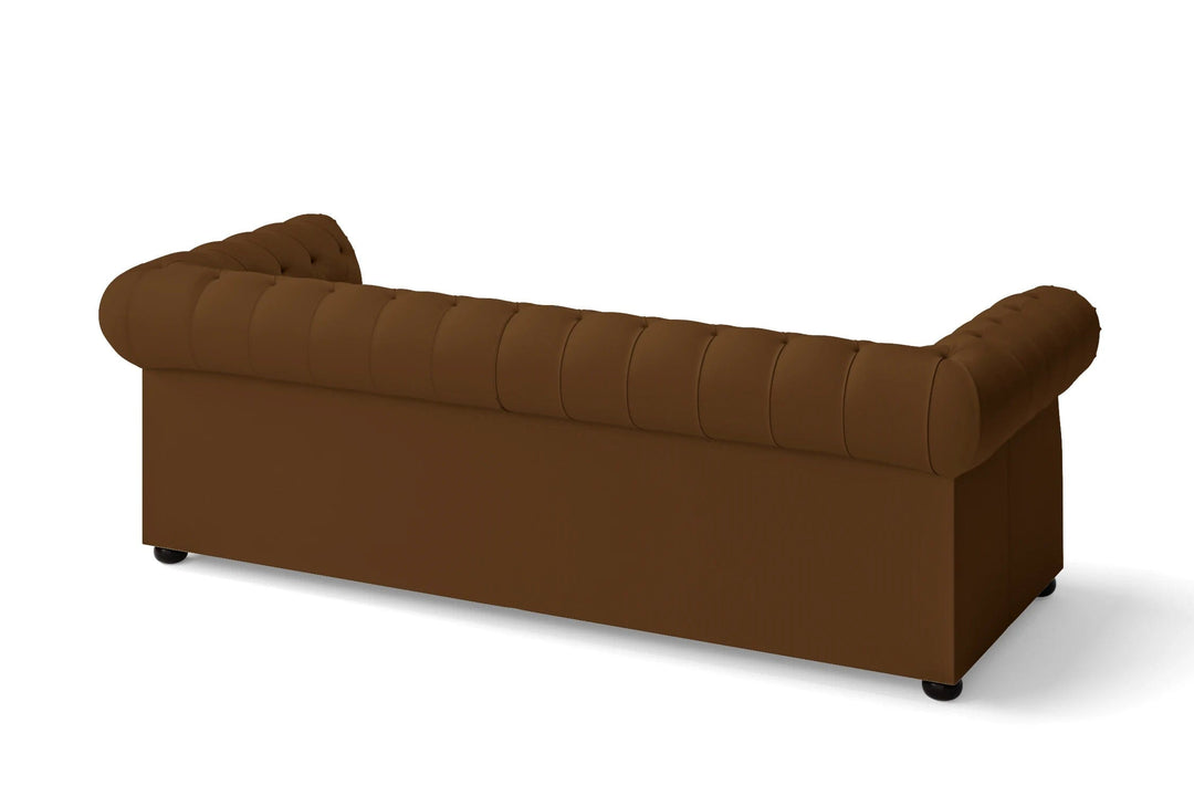 LIVELUSSO Sofa Cuneo 3 Seater Sofa Walnut Brown Leather