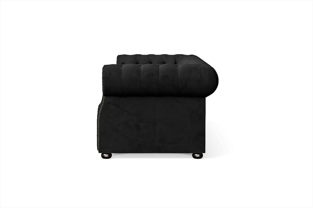 LIVELUSSO Sofa Cuneo 3 Seater Sofa Black Velvet