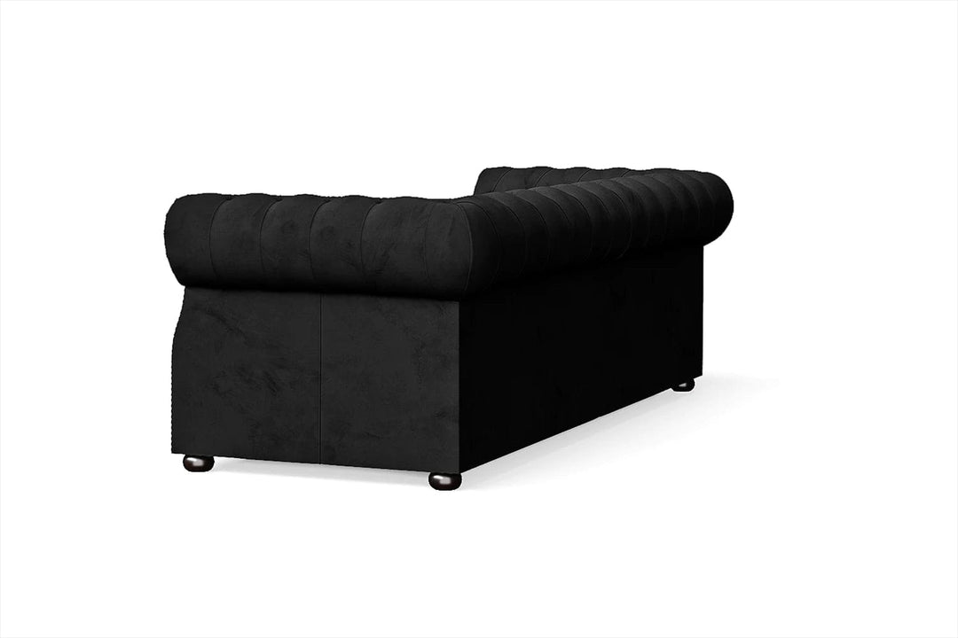 LIVELUSSO Sofa Cuneo 3 Seater Sofa Black Velvet