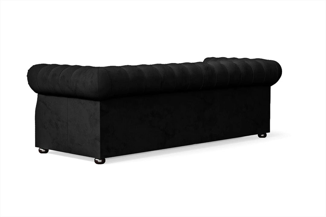 LIVELUSSO Sofa Cuneo 3 Seater Sofa Black Velvet