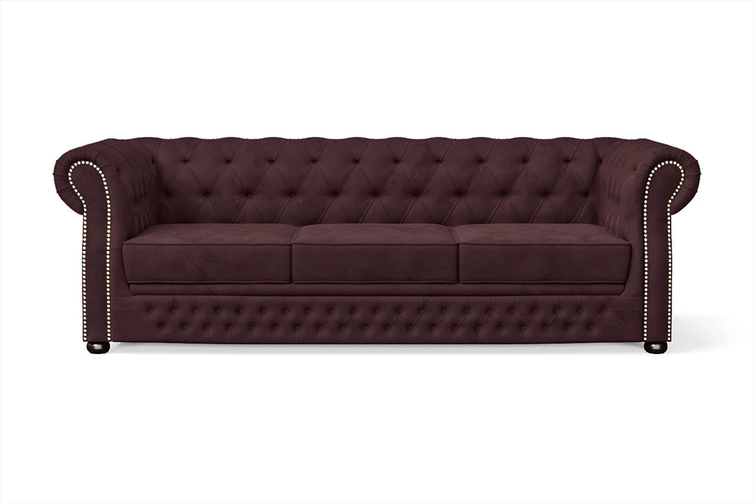 LIVELUSSO Sofa Cuneo 3 Seater Sofa Grape Velvet