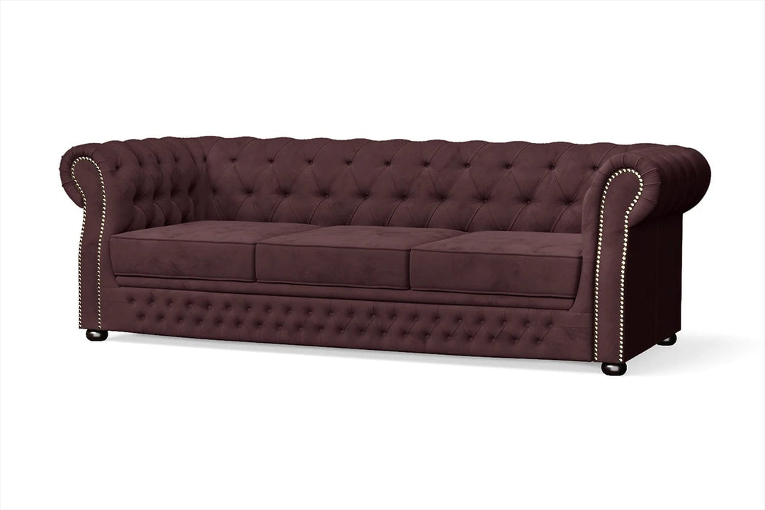 LIVELUSSO Sofa Cuneo 3 Seater Sofa Grape Velvet