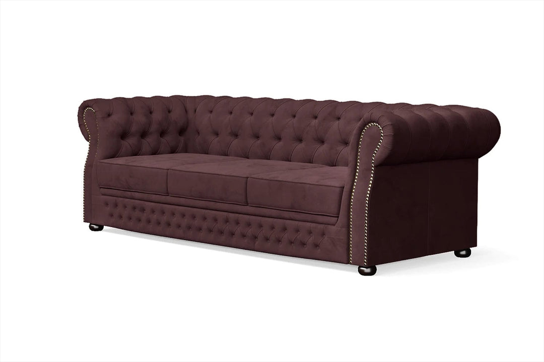 LIVELUSSO Sofa Cuneo 3 Seater Sofa Grape Velvet