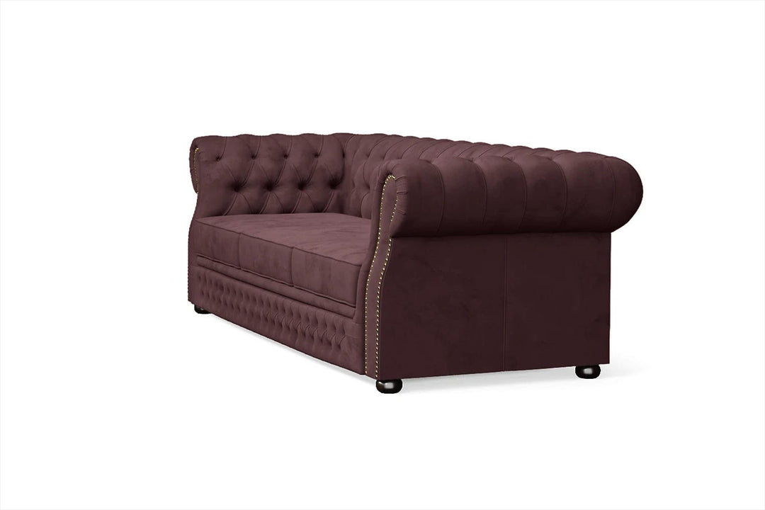 LIVELUSSO Sofa Cuneo 3 Seater Sofa Grape Velvet