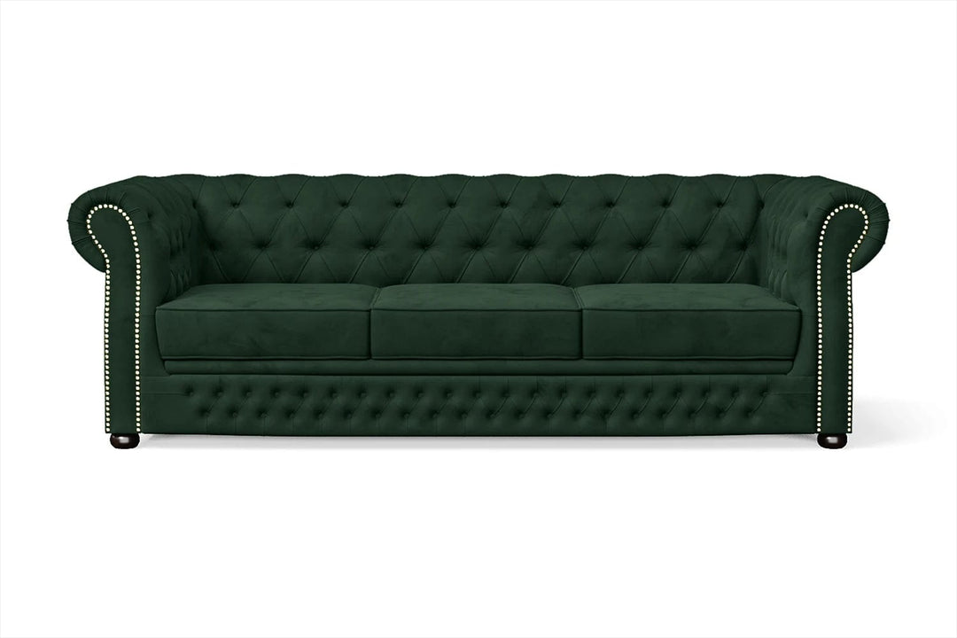 LIVELUSSO Sofa Cuneo 3 Seater Sofa Green Velvet