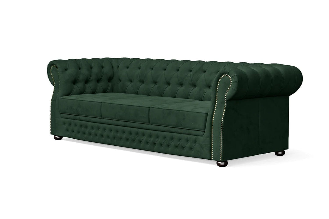 LIVELUSSO Sofa Cuneo 3 Seater Sofa Green Velvet