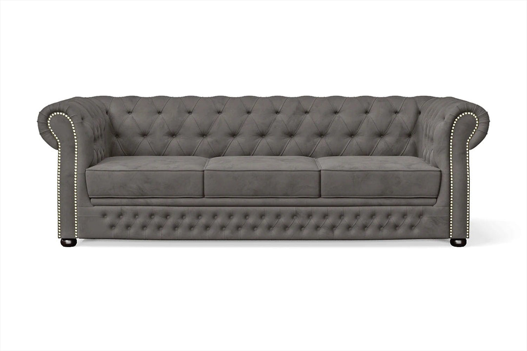 LIVELUSSO Sofa Cuneo 3 Seater Sofa Grey Velvet