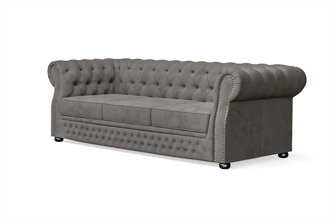 LIVELUSSO Sofa Cuneo 3 Seater Sofa Grey Velvet