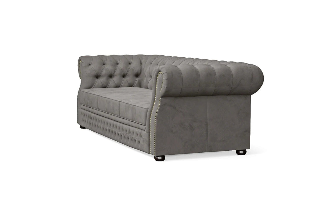 LIVELUSSO Sofa Cuneo 3 Seater Sofa Grey Velvet