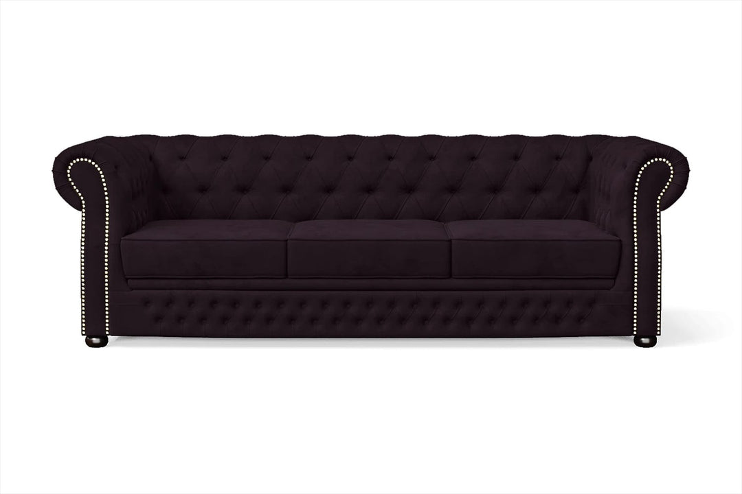 LIVELUSSO Sofa Cuneo 3 Seater Sofa Purple Velvet