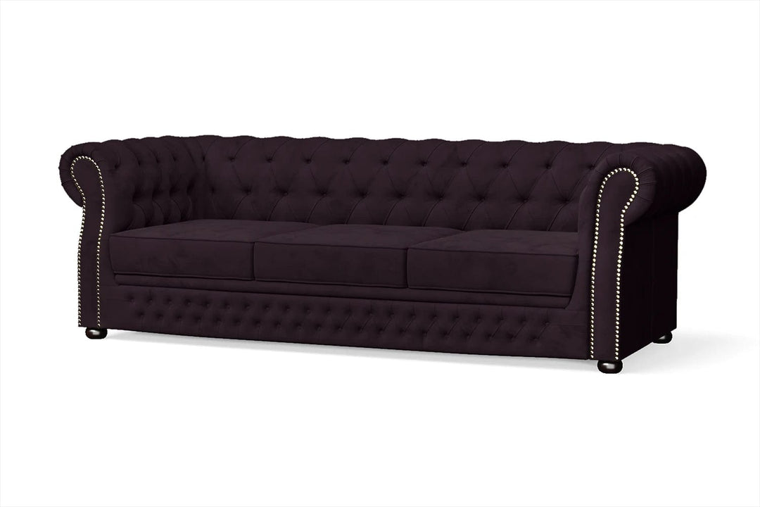 LIVELUSSO Sofa Cuneo 3 Seater Sofa Purple Velvet