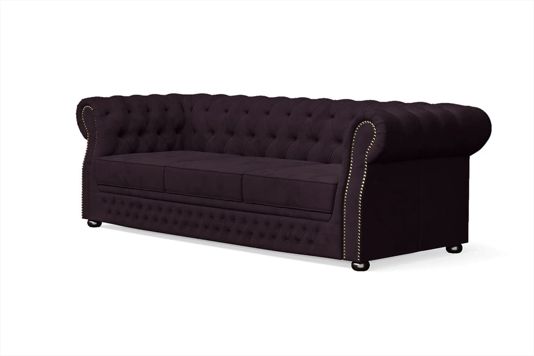 LIVELUSSO Sofa Cuneo 3 Seater Sofa Purple Velvet