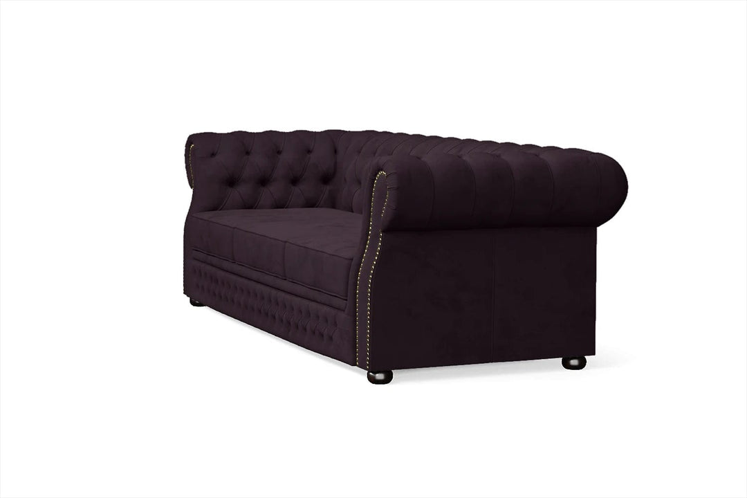 LIVELUSSO Sofa Cuneo 3 Seater Sofa Purple Velvet