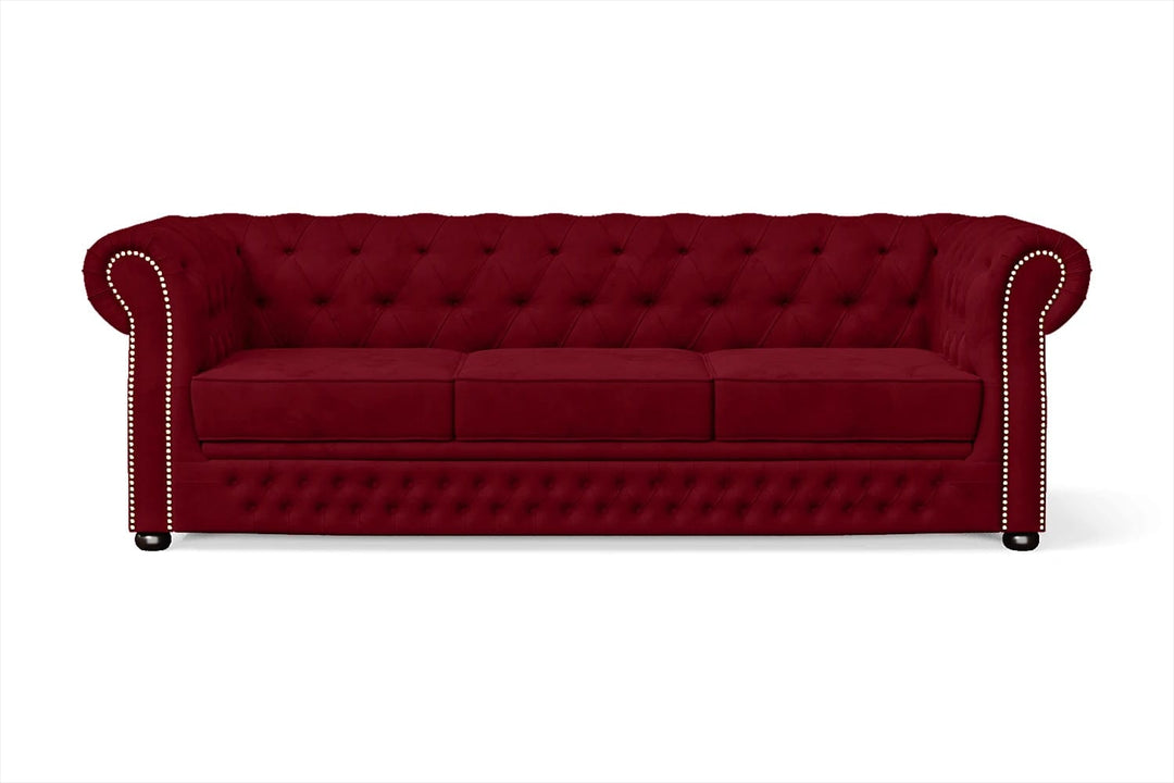 LIVELUSSO Sofa Cuneo 3 Seater Sofa Red Velvet