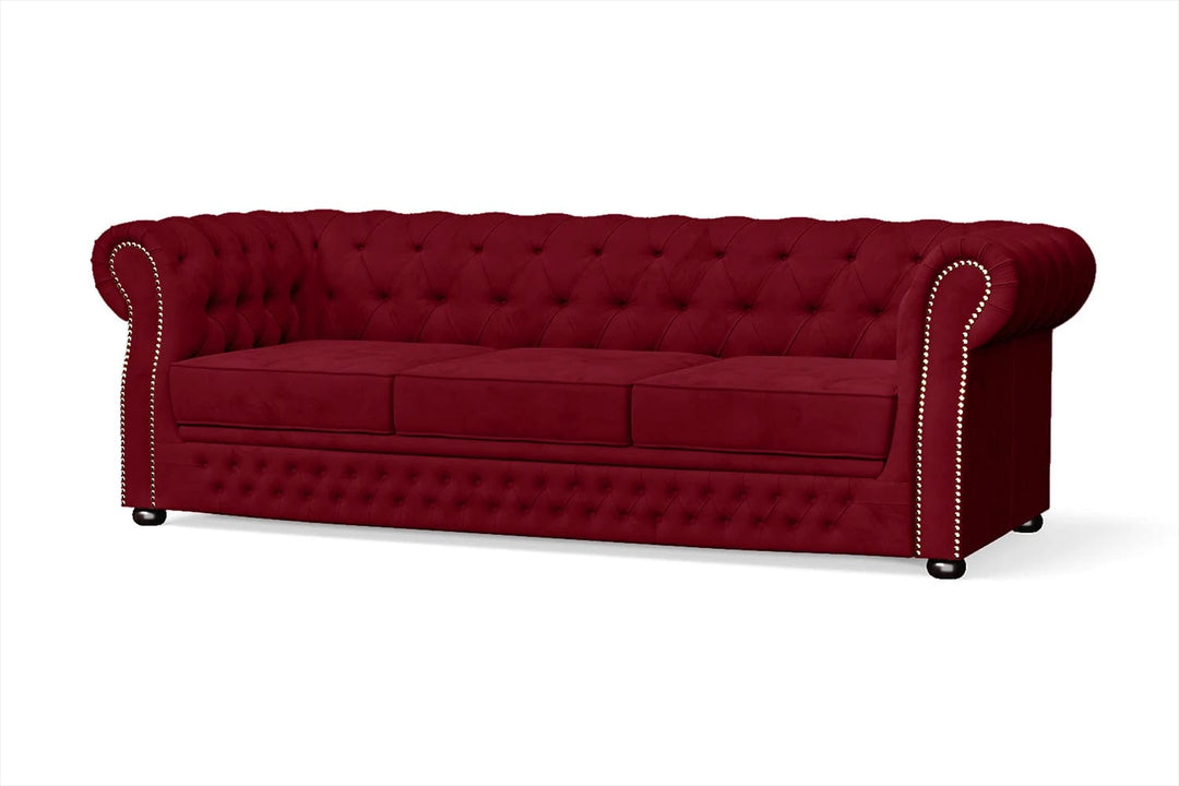 LIVELUSSO Sofa Cuneo 3 Seater Sofa Red Velvet