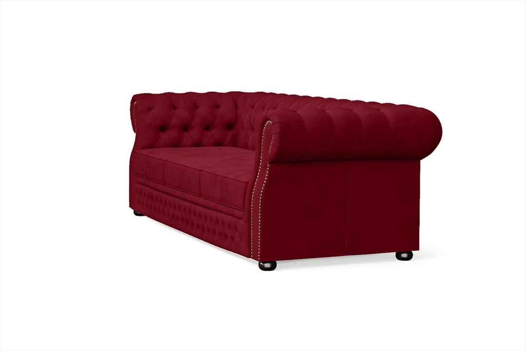 LIVELUSSO Sofa Cuneo 3 Seater Sofa Red Velvet