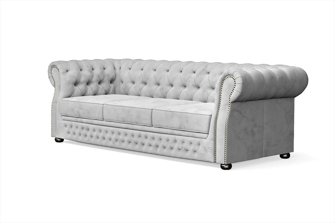 LIVELUSSO Sofa Cuneo 3 Seater Sofa White Velvet