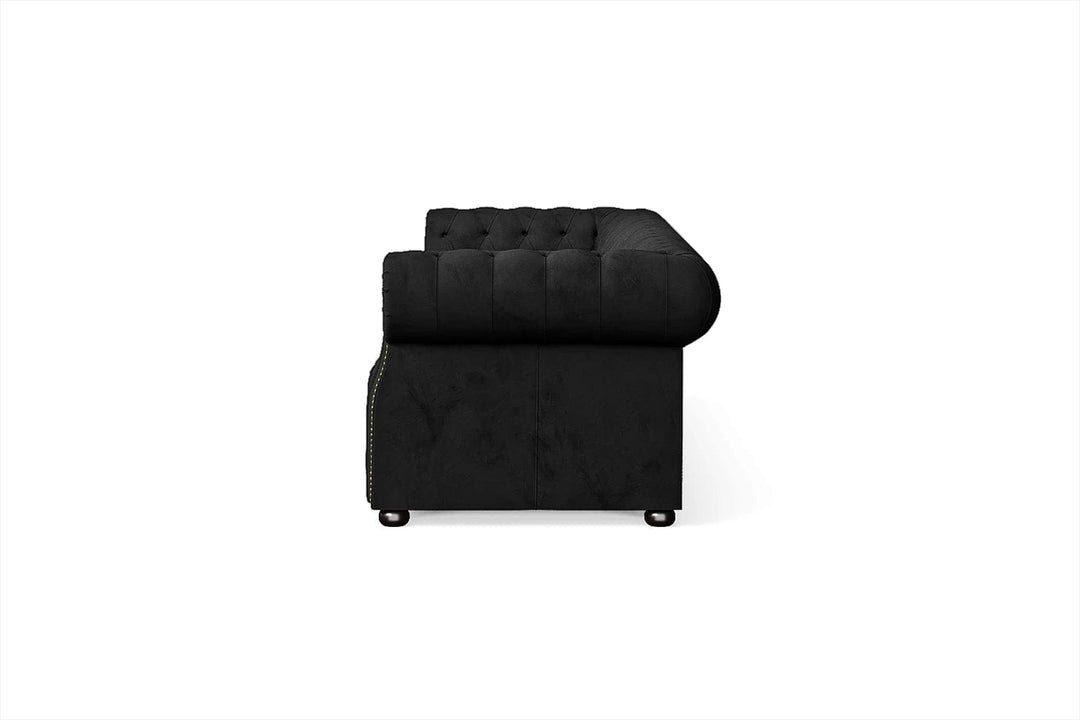 LIVELUSSO Sofa Cuneo 4 Seater Sofa Black Velvet