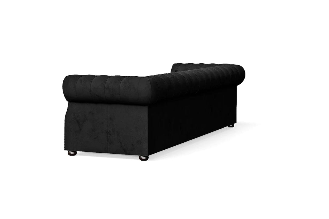 LIVELUSSO Sofa Cuneo 4 Seater Sofa Black Velvet