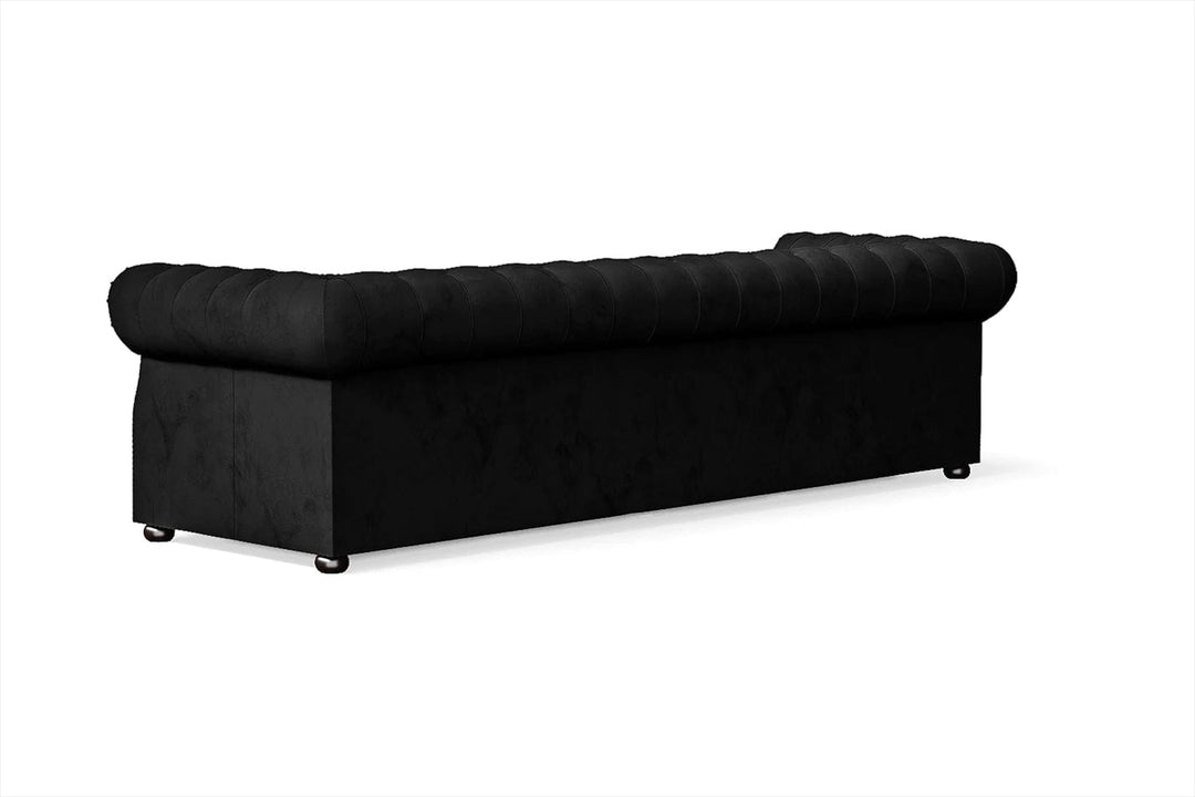 LIVELUSSO Sofa Cuneo 4 Seater Sofa Black Velvet