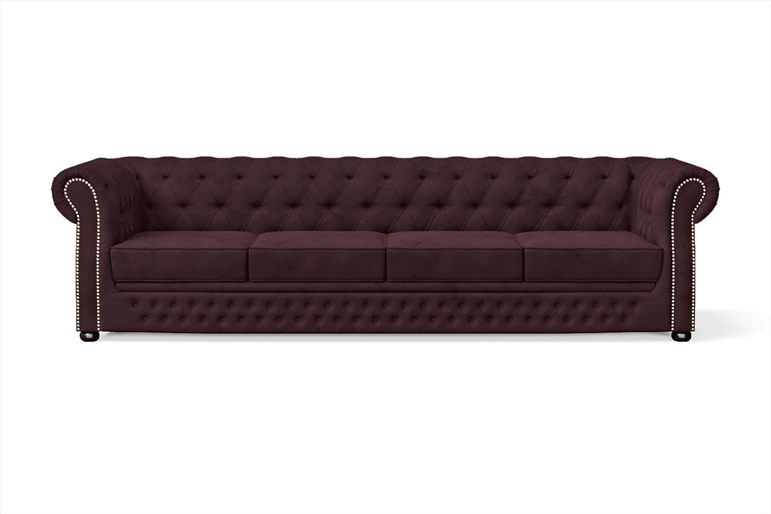 LIVELUSSO Sofa Cuneo 4 Seater Sofa Grape Velvet