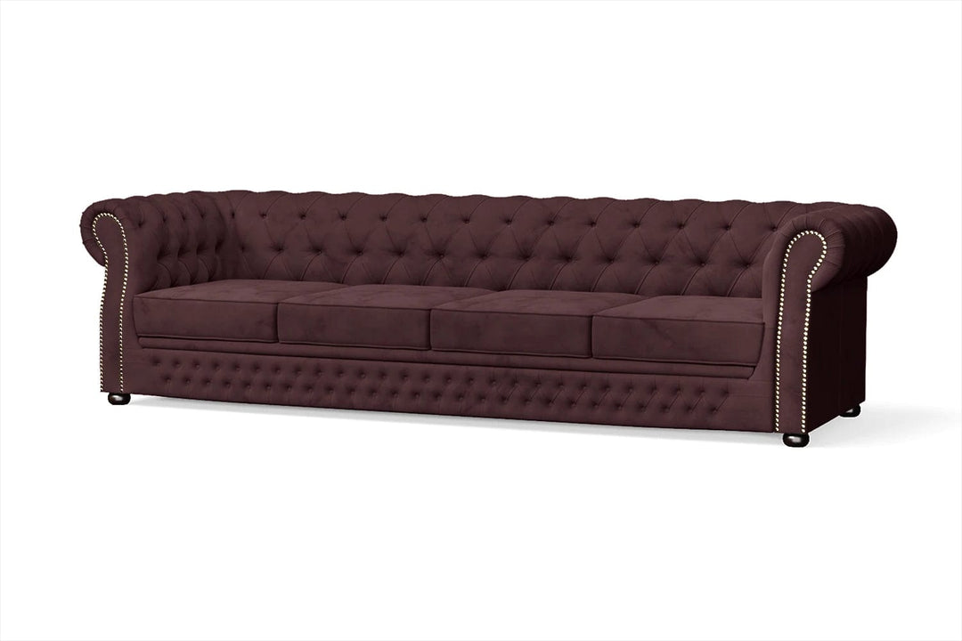 LIVELUSSO Sofa Cuneo 4 Seater Sofa Grape Velvet