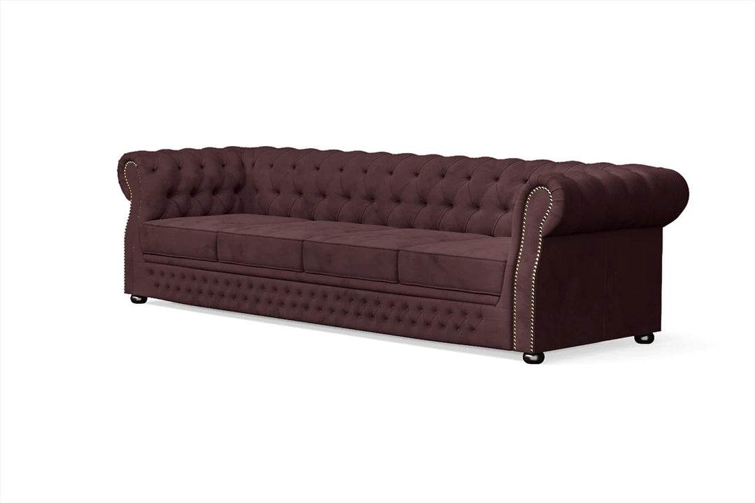 LIVELUSSO Sofa Cuneo 4 Seater Sofa Grape Velvet