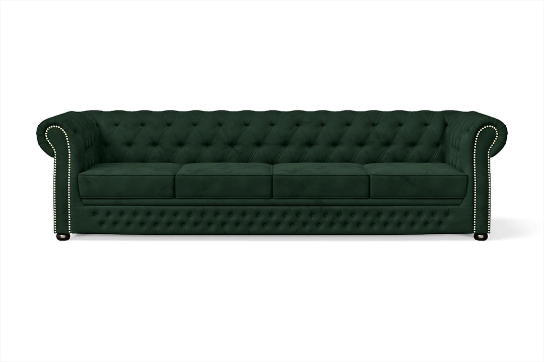 LIVELUSSO Sofa Cuneo 4 Seater Sofa Green Velvet