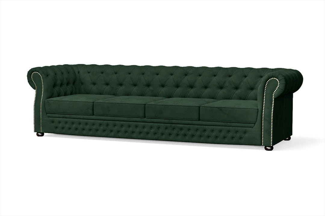 LIVELUSSO Sofa Cuneo 4 Seater Sofa Green Velvet