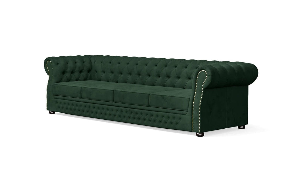 LIVELUSSO Sofa Cuneo 4 Seater Sofa Green Velvet