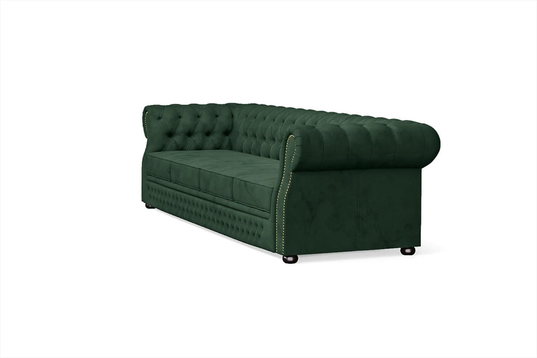 LIVELUSSO Sofa Cuneo 4 Seater Sofa Green Velvet