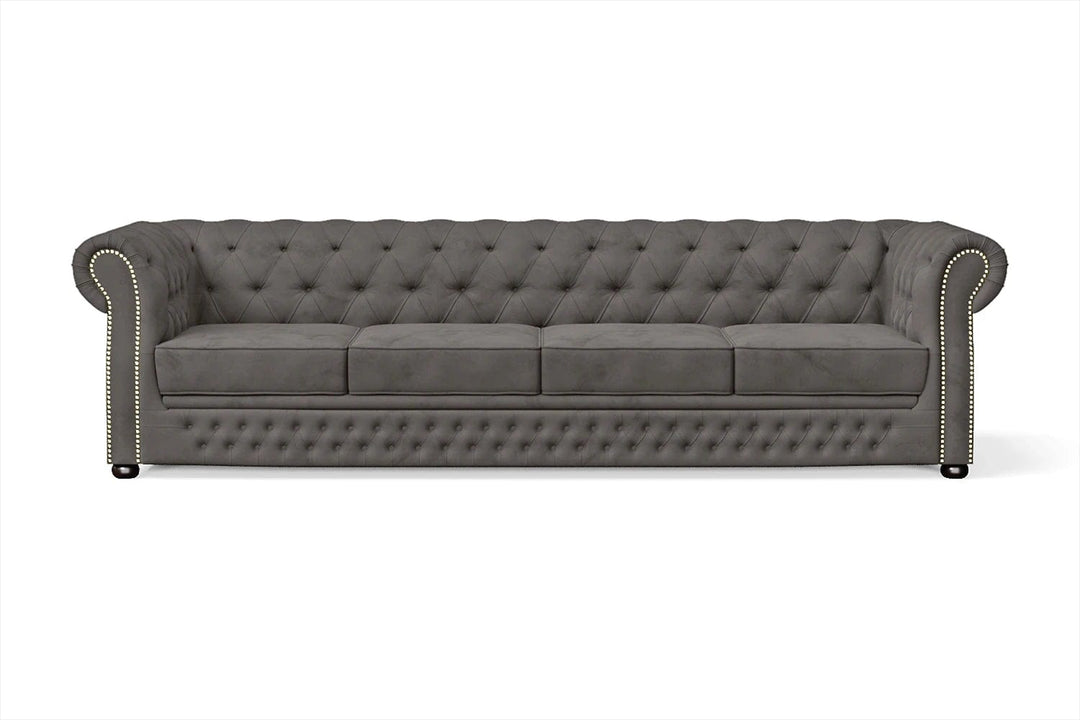 LIVELUSSO Sofa Cuneo 4 Seater Sofa Grey Velvet